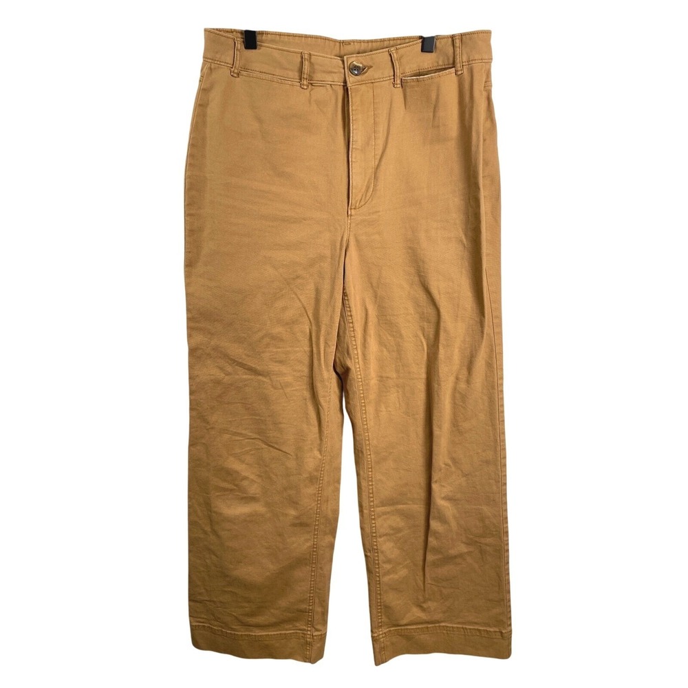 Old Navy Womens High Rise Wide Leg Pants sz 10T OLX HR Chino Tan Cotton Blend